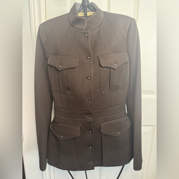 BALENCIAGA Black/Brown Wool Twill Blazer Jacket - Picture 9 of 12